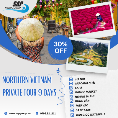 NORTHERN VIETNAM PRIVATE TOUR 9 DAYS: HANOI - MU CANG CHAI - SAPA - BAC HA MARKET - HOANG SU PHI - DONG VAN - MEO VAC - BA BE LAKE - BAN GIOC WATERFALL