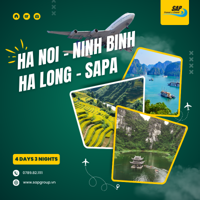TOUR HANOI - NINH BINH - HA LONG - SAPA 4 DAYS 3 NIGHTS